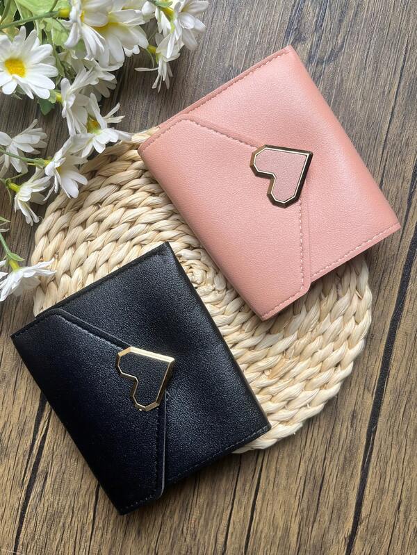 Cute Coin Purses For Women, Featuring A Unique Metal Heart-Shaped Clasp Design, Adding A Touch Of Romance And Sweetness. The Envelope-Style Design Gives These Wallets A Chic And Sophisticated Look. Despite Their Compact Size, These Wallets Still Feature Multiple Card Slots, Bill Slots, And Even A Zippered Coin Pocket. They Provide Ample Space To Organize Cards, Cash, And Small Items