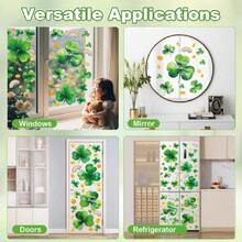 St Patricks Day Window Clings Dr, Large Shamrock Window Sticker Decals, Saint Patrick's Day Drations For Home School Office Parties  Gifts, 6 Sheets,26234178 - 綠色 - 查看 5