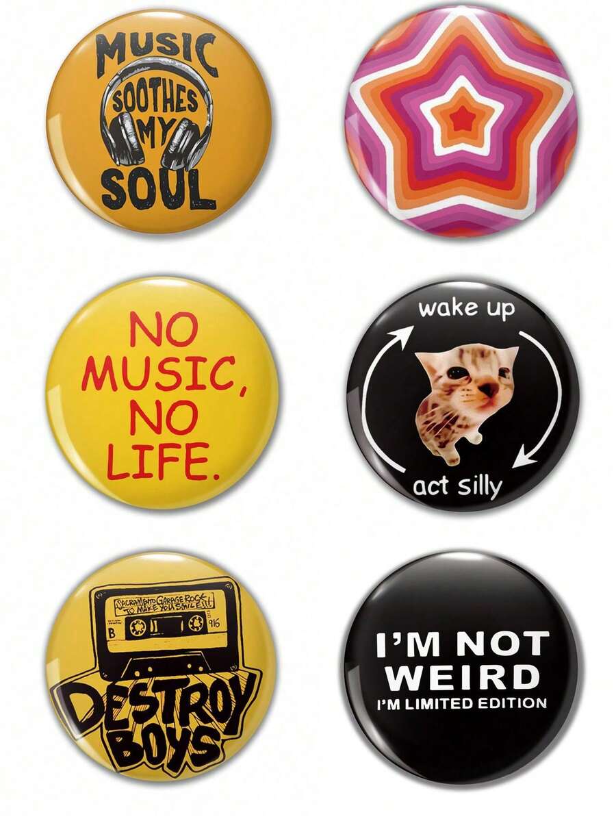 趣味图案徽章胸针，女士徽章，别针胸针，包包吊坠，时尚配饰，送给朋友、家人、老师和同学的有趣礼物 - 彩色 - 查看 1