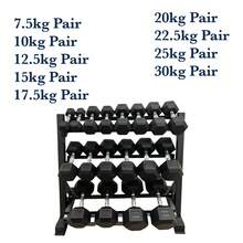 Shark Power Gear Hex Dumbbell 9 Pairs & Sets With L3 Rack – Complete Strength Training Set For Home & Gym - A - View 8