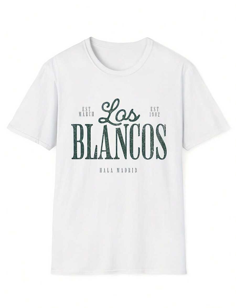 Real Madrid Los Blancos Shirt.220G Heavyweight Cotton T-Shirt For And Wo – Crafted From Thick, Breathable Pure Cotton For Lasting Comfort And Durability. Perfect For Work, Gym, Travel, Casual Outings, Outdoor Sports, And Layering In All Seasons. Great For School, Streetwear, Or Just Relaxing At Home. - 白色 - 查看 1