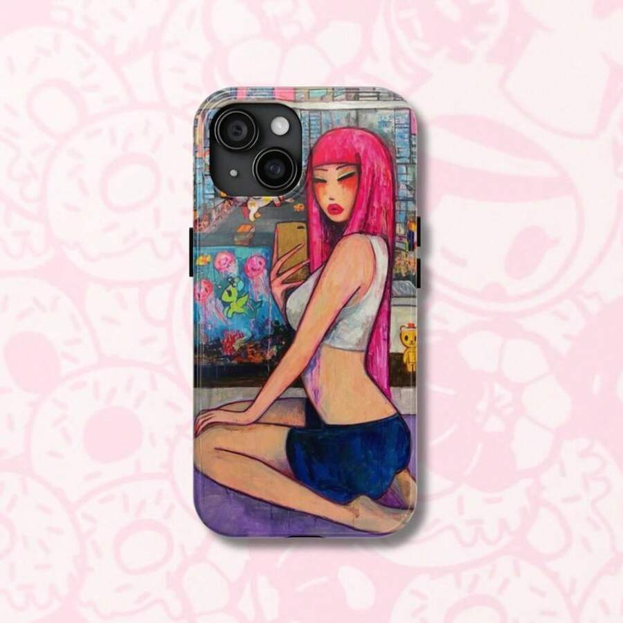 Stylish Lady Tiger Y2K Phone Case Anti-Shock Tough Cover For IPhone 16 Pro Max & 7-17 Air Pro Promax And For Samsung Galxy Custom Design Protective Case For Women Men Halloween Gift - 混合色3 - 查看 1