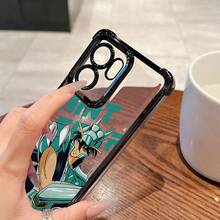 Funda de Teléfono de Lujo Creativa Estilo Anime Guerrero de Pelo Largo SHIRYU, Compatible con OPPO Reno 14, 14F, 13F, 12F, 11F, 13, 12, 11 F Pro 4G, 5G, Marco Electrochapado y Cubierta Trasera Transparente - Mezcla de colores - Ver 8