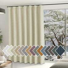 2025  Bedroom Curtains 2 Panels Sets Faux Linen Textured, Pinch Pleated Room Darkening Light/Heat Blocking Window Drapes Thermal Insulated For Living Room, Angora, W50 X L108, 2 Panels - Màu be - Xem 12