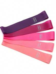 1pc/5pcs Yoga Resistance Bands, Suitable For Full Body Fitness, Glute, Leg And Arm Stretching, Ideal For Yoga And Pilates Workout At Home, Portable Fitness Equipment, Rubber Resistance Bands, Yoga Gym Elastic Candy Strength Pilates Cross-Training For Women Weightlifting - Multicolor - View 7