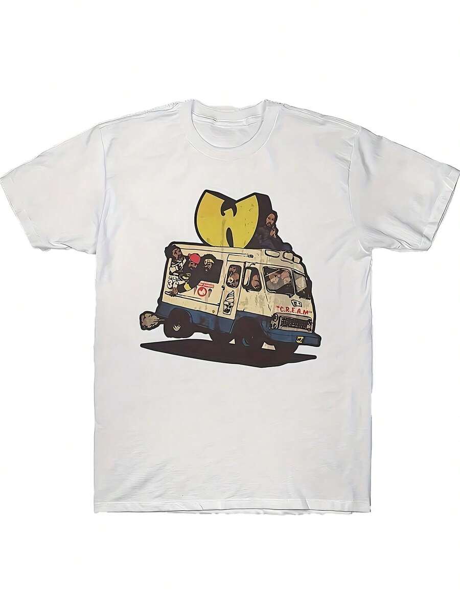 Wutang Take The Bus To Gather T-Shirt Cotton Heat Transfer Printed T-Shirt Gifts For Boyfriend Gifts For  Vaine's Day Gifts For Him, Loose Shoulder T-Shirt. Full-Page Retro Silkscreen Illustration Of A Dog's Head With All Rts Of Funny Expressions And S-Depreting Slogans. Printing With - Mucilage, Full Color And Texture. Hem Side Pocket, Convenient D Pocket Cool Or Warm Ds. All Area Dprinted Pet Name On Left Cuff. Matching With The Theme Of Fun Pet Collars Listed. "Pet Owners Don't Have The Same Sense Of Humor, But T-Shirts Do!" For The Fun-Loving  At Pet Parties2025 - 白色 - 查看 1
