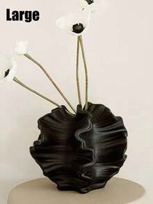 1 件黑色波浪树脂花瓶家居装饰客厅餐桌中心装饰