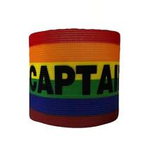 1 pieza Brazalete de capitán de fútbol arcoíris, insignia de manga con letras, brazalete envolvente multicolor