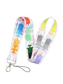 1个医生/护士挂绳钥匙扣，可用于悬挂钥匙、身份证、信用卡、通行证，也可作为手机挂饰、休闲礼物、纪念品、汽车配件、包包挂饰，适合学校、哥特风、Y2K风格、万圣节、教师节装饰。