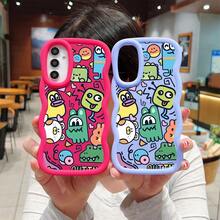 Funda protectora de teléfono con Coloridos Personajes Divertidos Para Celular Creativa nuevo estuche de teléfono trapezoidal de cíclope, regalo de moda minimalista interesante para hombres y mujeres, adecuado para   15/ 15 Pro Max/ 13/ 14/ 13 Pro/ 13 Pro Max,  A14/A15/S23 Ultra/A50/A12/A32/A52/A72/A51/A21S/A13/A14/S22 Ultra/S23/A33/A53/S20 FE, a las caídas - Rosa chicle - Ver 2