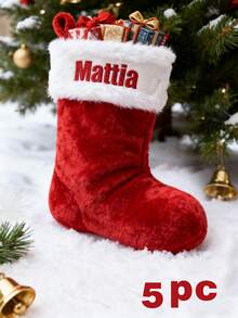1/3/5pcs Personalized Christmas Stockings | Customized Text Christmas Stockings | Embroidered Christmas Stockings | Family Christmas Stockings | Office Party Gifts | Couples Christmas Gifts | Christmas Gifts For Him | Christmas Gifts For Her | Christmas Stockings For Group Events | Christmas Party Decorations | New Year Party Props