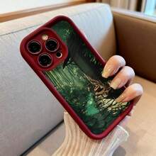 Cubierta de telefono con diseño de bosque de bambú y casa tradicional verde oscuro para uso diario y estilo natural - Blanco - Ver 6