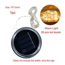 Solar Mason Glas Deckel Lichter, Solar Craquele Glaskugel Lichter, LED Kupferdraht Lichter (Gläser nicht enthalten), Outdoor Garten Wunschlichter, Mason Glas Dekor Feenlichter, Feiertags Weihnachtsdekoration - einfarbig - Übersicht 14