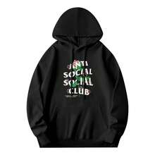 One Black Hoodie Camiseta De Algodón 100% Para Hombre Con Gráfico De Rosa Y Tema Estético Anti Social Club Streetwear - Style 23 - View 1