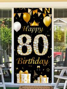 18th Happy Birthday Black And Gold Background Arch, Gold Balloon Gift Background Board, Party Banner Decoration, Birthday Celebration Party Supplies, Photo Booth Decor - Black - View 10
