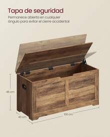 VASAGLE Banco Zapatero, Mueble de Zapatos 40 x 100 x 46 cm, Pasillo, Dormitorio, Salón, Marrón Miel - Amarillo - Ver 5