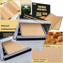 Parchment Paper Baking Sheets For Emeril Lagasse 26 QT Extra Large Air Fryer 11x10 Inch Non-Stick Precut Baking Parchment For Air Fryer Steaming Bread Cup Cake Cookie And More - màu đen - Xem 1
