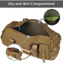 Small Tactical Duffle Bag Men Gym Pack Military Molle Shoulder Bags Shoes Storage Sports Handbag With Patch - CoyoteBrown - View 4