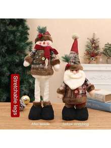 1 pezzo Pupazzo di neve natalizio imbottito, decorazioni natalizie da interno, Babbo Natale in piedi, decorazioni da tavolo, ornamenti fatti a mano, decorazioni per scene natalizie, accessori per la decorazione della casa e della stanza, decorazioni natalizie invernali, regali di Natale, decorazioni natalizie