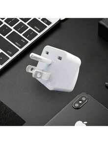 1 个美标插头转换器，兼容美国、欧盟、英国、澳大利亚、日本、亚洲、意大利、瑞士等地区——将圆形插脚转换为标准的美标三脚公插头，用于墙壁插座电源充电器转换。 - 美規B型插(110-127V) - 查看 5