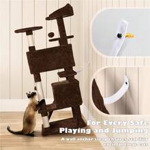 Butterslay 1pc Modern Cat Tree Tower Multilevel Cat Tower With Dangling Balls And Sisal Scratching Posts For Indoor Cats Scratching Climbing Wall - 棕色 - 查看 6