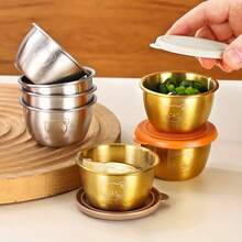 Bộ 12 bát đựng gia vị bằng thép không gỉ 304 có nắp đậy, bát đựng gia vị có nắp nhựa chống rò rỉ tái sử dụng, hộp đựng nước sốt salad, bộ bát đựng gia vị sốt BBQ, bát đựng sốt phô mai, bát đựng tương cà sáng tạo, đồ dùng nhà bếp. - Nhiều màu - Xem 2