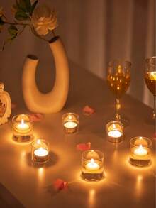 20/10支装椭圆形漂浮蜡烛，水漂浮蜡烛，无烟无滴蜡燃烧，适用于婚礼、圣诞节、生日派对、圆柱形花瓶和家居装饰，营造浪漫的烛光晚餐氛围