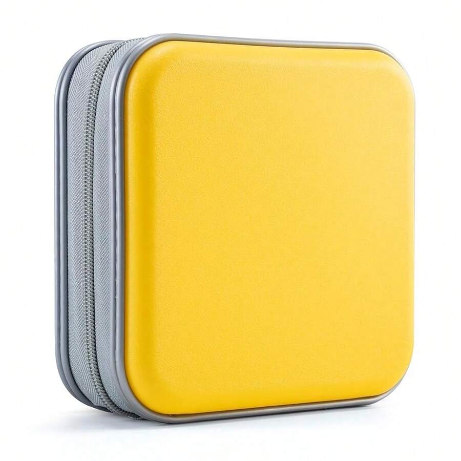 UENTIP CD Case For Car,48 Capacity DVD Case Portable Zipper Holder Large Storage CD Wallet CD Organizer Home Travel (Yellow, 48){Inchcolor_nameinch:Inchyellowinch} - yellow - View 1