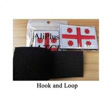 2 PCS  Georgia Flag Patches Embroidered Tactical Military Morale Patch Applique Fastener Hook And Loop{Inchcolor_nameinch:InchGeorgiainch} - Georgia - View 6
