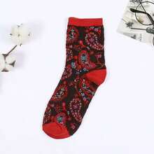3/5/10 Pairs Women Funny Socks, Comfortable Cute Printed Pattern Bohemian Style Casual Versatile - Multicolor - View 10