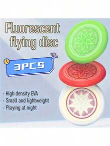 3个/1个夜光软飞盘，发光，采用柔软的PE材质，轻巧易飞，适合户外运动、社交活动、团队建设、休闲娱乐。是圣诞节、新年、复活节、返校季、生日、毕业季的绝佳礼物。