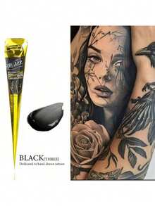 海娜纹身膏，棕黑色临时海娜纹身膏，半永久海娜纹身膏，防水身体海娜纹身膏 - 彩色 - 查看 12
