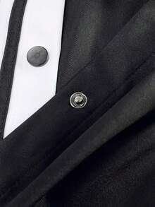 White And Navy Blue Striped Wide Leg Pants, White Stripes, Button Front - Casual Sweatpants, Loose Fit, Suitable For Sports & Everyday Wear (Machine Washable) - Non-Elastic Leg Openings - Black - View 6