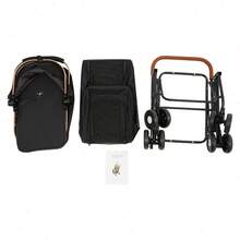 ZHFEISY 3-In-1 Double Pet Stroller For Dogs And Cats With 2 Detachable Carriers Foldable Stroller For Small Medium Dog, Pet Travel Cart, Collapsible, Sturdy (Black)