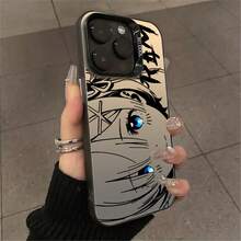 Anime Re:Zero RAM Phone Case For , Black & White Cartoon Design Protective Clear Cover - Plateado - Ver 9