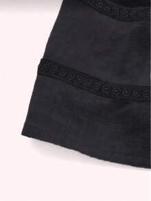 Kliou Fashion Simple Women's Casual Tank Top Plain Lace Top With Bow Summer Knot Beach Vacation - 黑色 - 查看 4