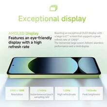 Xiaomi 红米 Note 14 4G 智能手机，8GB+256GB 存储，6.67 英寸 AMOLED 显示屏，120Hz 刷新率，联发科 Helio G99 Ultra 处理器，108MP 摄像头，33W 涡轮快充，5500mAh 电池，NFC，海洋蓝配色，双卡双待，欧洲版手机 - 藍色 - 查看 8