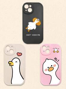 3个可爱卡通鸭子图案软硅胶手机壳，兼容和Galaxy智能手机 - 彩色 - 查看 22