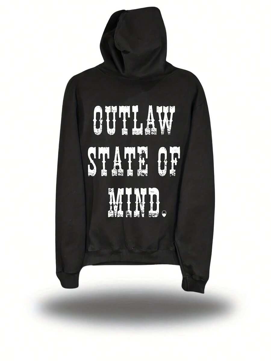 Sudadera con capucha negra OUTLAW STATE OF Mind - Estilo 4 - Ver 1