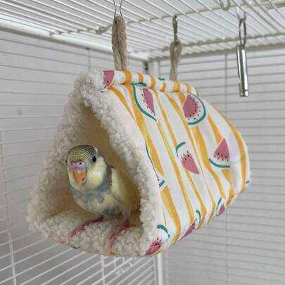 Winter Warm Bird Cage Bed With Soft Plush Hanging Hammock Tent - Cozy Hidden Nest Suitable For Cockatiel, Parrotlet, Pionus Parrot - Easy Clean Design, Parrot Bed, Bird Cage Bird Bed, Bird Cage Bed, Outdoor Bird House, Cage Bird House, Large Bird House, Small Cage Bird House, Bird Bed For Conures