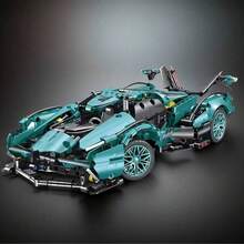 Über 1000 Stücke blaue Superbauklötze zum Zusammenbauen, 1:14 Maßstab Rennmodell, aus ABS Material gefertigt, kreatives Montagemodell, Geburtstagsgeschenk, Weihnachtsgeschenk, Halloween Geschenk, Batterien nicht enthalten, geeignet ab 14 Jahren. - Verschiedenfarbig - Übersicht 1