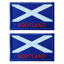 2 PCSScotland Flag Patches Embroidered Tactical Military Morale Patch Applique Fastener Hook And Loop{Inchcolor_nameinch:InchScotlandinch} - Scotland - View 1
