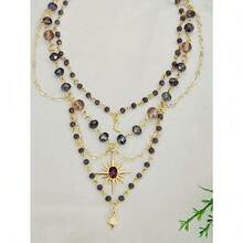 Chic Celestrialcore Grunge Necklace With Star Of Sirius Pandent Grunge Fairycore Necklace Cottagecore Necklace For Women Girls Y2K Jewelry Gift For Her - Vàng - Xem 3