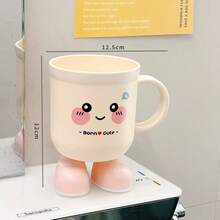 Cute Shape Plastic Mouthwash Cup - Cute Toothbrush Holder With Handle, Perfect For Home And School Dormitory Use, Durable And Easy To Clean, Perfect For Bathroom Essentials Storage, Bathroom Accessories, Available In Pink/Blue, Good Choice For Halloween And Graduation Gifts, Fun Design, Smooth Texture - Multicolor - View 7