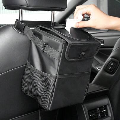 Lixeira dobrável multifuncional para carro e porta-cascas de frutas - Perfeita para viagens, passeios em família e deslocamentos diários; Mantenha seu veículo limpo e organizado com esta solução versátil e compacta; Ideal para quem busca praticidade e estilo; Ótimo presente para entusiastas de carros e pais ocupados; Design durável e fácil de limpar para todas as estações; Melhore sua experiência de viagem com este acessório essencial para um ambiente limpo e fresco.