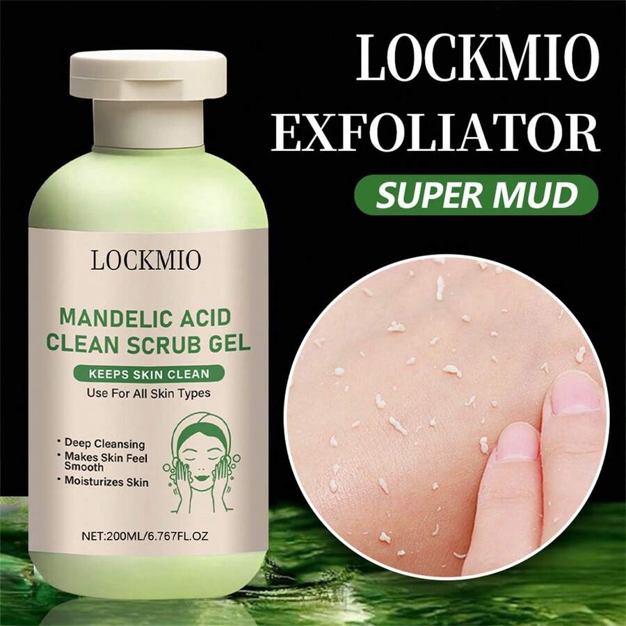 lockmio 杏仁酸洁面磨砂啫喱，温和去角质，去除死皮，使肌肤光滑，深层清洁并滋润肌肤，改善肤质和外观。 - LK-200ml-clean-scrub-gel - 查看 1