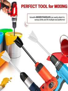 1pc/2pcs 4-Blade Epoxy Mixer,Spiral Mixing Paddles - Plastic Paint & Epoxy Resin Stirrer Attachment, Hex Shaft Compatible With Power Drills, Efficient Mixing For DIY Crafts & Painting Projects, Epoxy Mixer Paddles/Attachment , Tools For Mixing, Plastic Coating Mixing Drill Bit Accessories