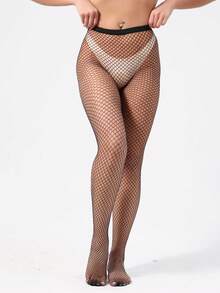 3 Pares de Meias-Calças de Rede Vazada Fashionista Gótica para Uso Diário