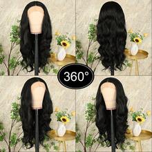 13X4 Light Blue Long Body Wave Lace Front Wig 28" Long Wavy Wigs Glueless Free Part 180% Density Blue Wavy Hair With Adjustable Straps & Combs Heat Resistant Blue Color Loose Wave Synthetic Hair Replacement Wigs For Women Perfect For Daily Wear Parties & Special Occasions - màu đen - Xem 8