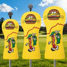 Delicious Hot Dog Cartoon Design Golf Club Head Cover, Fashionable Golf Club Head Cover, Embroidery Design, Durable And Dust-Proof, Provide Best For Golf Club - Yellow - View 1